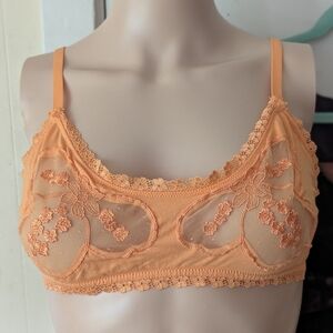 Savage X Fenty A Peek Behind The Lace Bralette in Warm Me Up Orange Size M